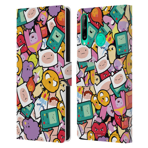Adventure Time Graphics Pattern Leather Book Wallet Case Cover For Huawei P40 lite E