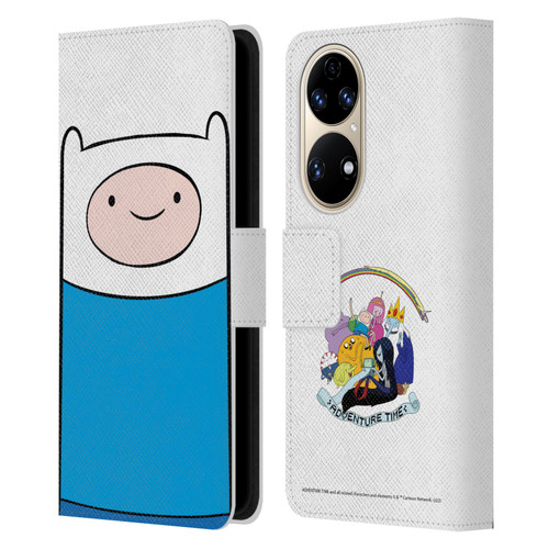 Adventure Time Graphics Finn The Human Leather Book Wallet Case Cover For Huawei P50