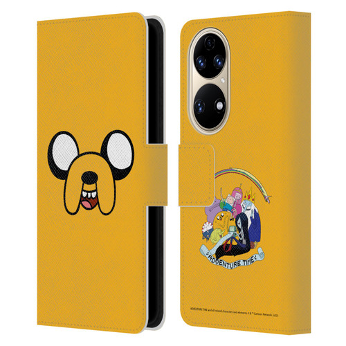 Adventure Time Graphics Jake The Dog Leather Book Wallet Case Cover For Huawei P50