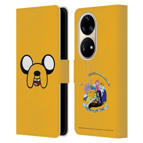 Adventure Time Graphics Jake The Dog Leather Book Wallet Case Cover For Huawei P50 Pro