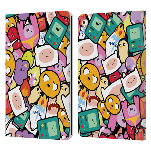 Adventure Time Graphics Pattern Leather Book Wallet Case Cover For Apple iPad 9.7 2017 / iPad 9.7 2018
