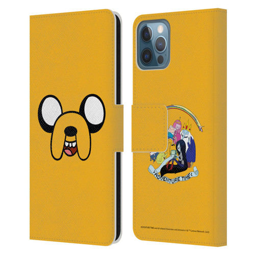 Adventure Time Graphics Jake The Dog Leather Book Wallet Case Cover For Apple iPhone 12 / iPhone 12 Pro