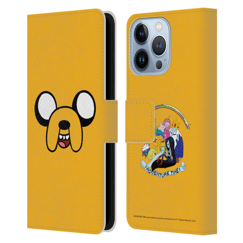 Adventure Time Graphics Jake The Dog Leather Book Wallet Case Cover For Apple iPhone 13 Pro