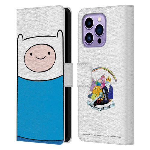 Adventure Time Graphics Finn The Human Leather Book Wallet Case Cover For Apple iPhone 14 Pro Max