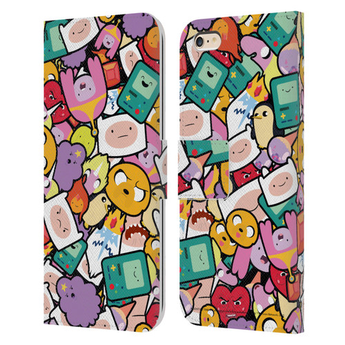 Adventure Time Graphics Pattern Leather Book Wallet Case Cover For Apple iPhone 6 Plus / iPhone 6s Plus