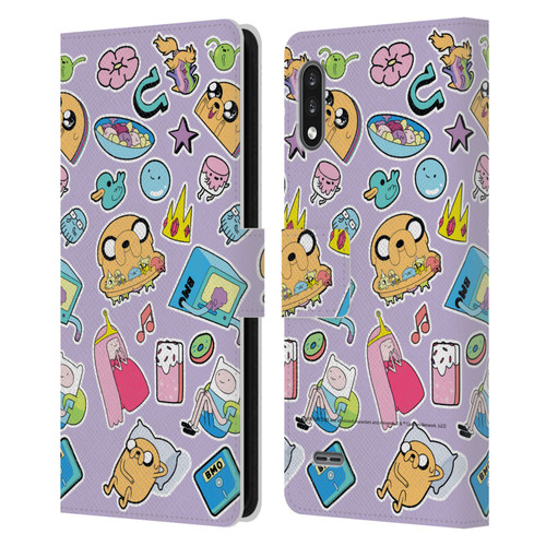 Adventure Time Graphics Icons Leather Book Wallet Case Cover For LG K22