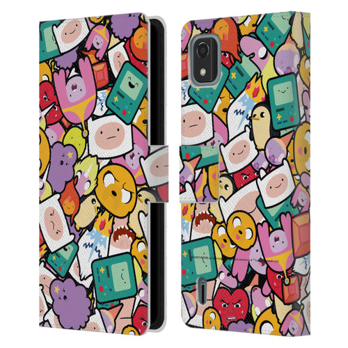 Adventure Time Graphics Pattern Leather Book Wallet Case Cover For Nokia C2 2nd Edition