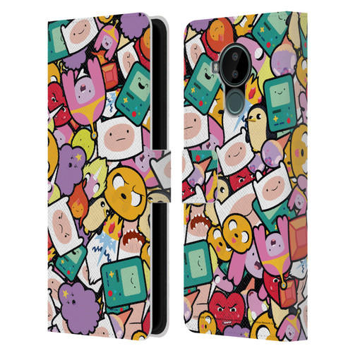 Adventure Time Graphics Pattern Leather Book Wallet Case Cover For Nokia C30