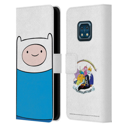 Adventure Time Graphics Finn The Human Leather Book Wallet Case Cover For Nokia XR20