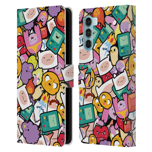 Adventure Time Graphics Pattern Leather Book Wallet Case Cover For Motorola Edge S30 / Moto G200 5G