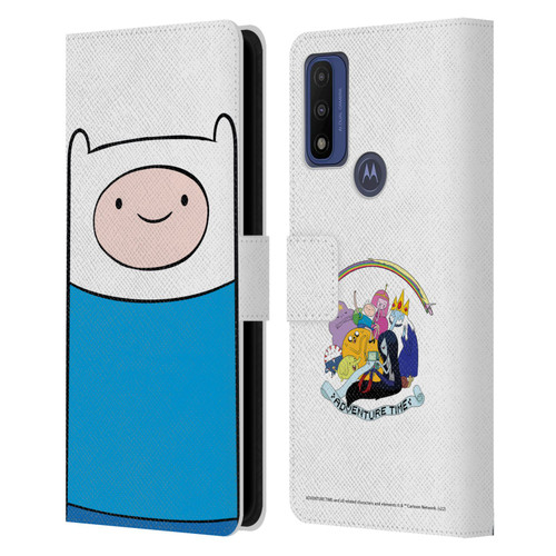 Adventure Time Graphics Finn The Human Leather Book Wallet Case Cover For Motorola G Pure
