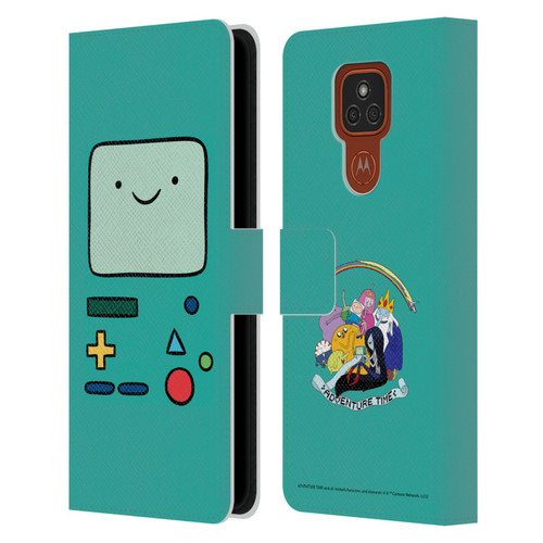Adventure Time Graphics BMO Leather Book Wallet Case Cover For Motorola Moto E7 Plus