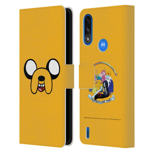 Adventure Time Graphics Jake The Dog Leather Book Wallet Case Cover For Motorola Moto E7 Power / Moto E7i Power