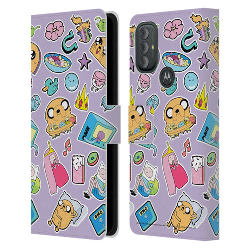Adventure Time Graphics Icons Leather Book Wallet Case Cover For Motorola Moto G10 / Moto G20 / Moto G30