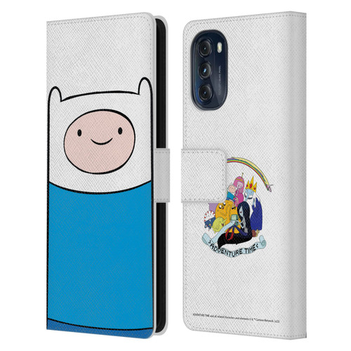 Adventure Time Graphics Finn The Human Leather Book Wallet Case Cover For Motorola Moto G (2022)
