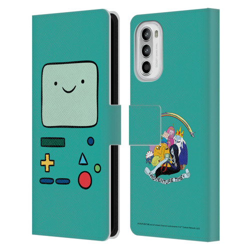 Adventure Time Graphics BMO Leather Book Wallet Case Cover For Motorola Moto G52
