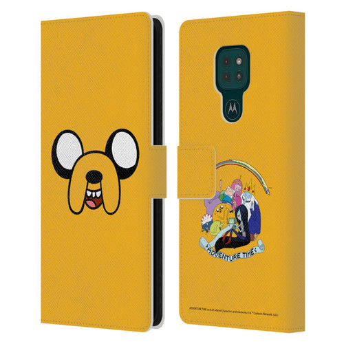 Adventure Time Graphics Jake The Dog Leather Book Wallet Case Cover For Motorola Moto G9 Play