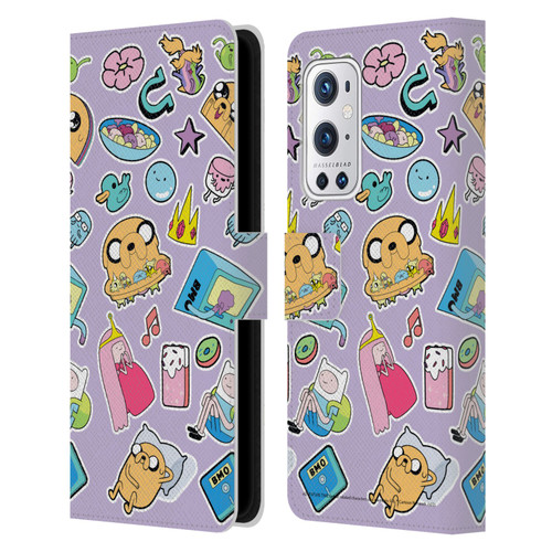 Adventure Time Graphics Icons Leather Book Wallet Case Cover For OnePlus 9 Pro