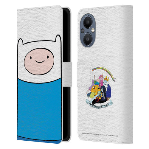 Adventure Time Graphics Finn The Human Leather Book Wallet Case Cover For OnePlus Nord N20 5G