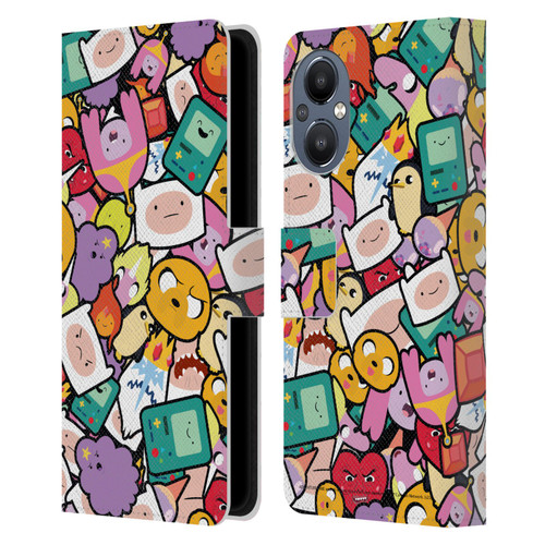 Adventure Time Graphics Pattern Leather Book Wallet Case Cover For OnePlus Nord N20 5G