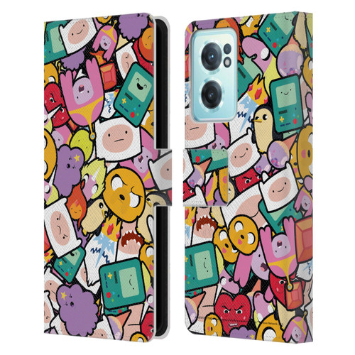 Adventure Time Graphics Pattern Leather Book Wallet Case Cover For OnePlus Nord CE 2 5G