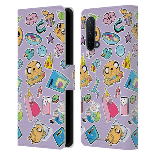 Adventure Time Graphics Icons Leather Book Wallet Case Cover For OnePlus Nord CE 5G