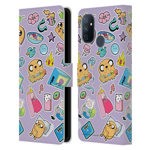 Adventure Time Graphics Icons Leather Book Wallet Case Cover For OnePlus Nord N100