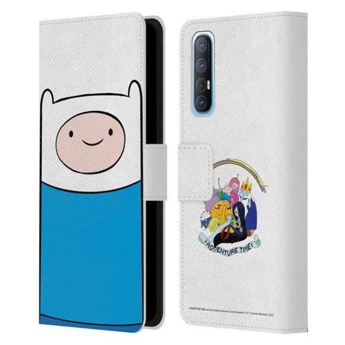 Adventure Time Graphics Finn The Human Leather Book Wallet Case Cover For OPPO Find X2 Neo 5G