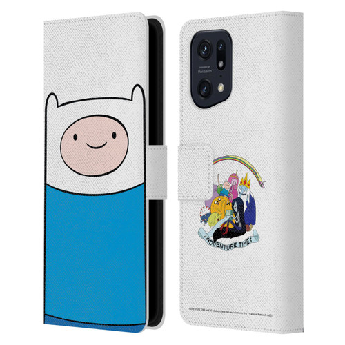 Adventure Time Graphics Finn The Human Leather Book Wallet Case Cover For OPPO Find X5