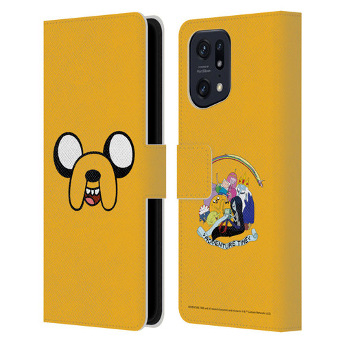 Adventure Time Graphics Jake The Dog Leather Book Wallet Case Cover For OPPO Find X5