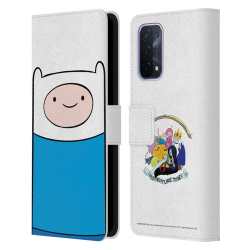 Adventure Time Graphics Finn The Human Leather Book Wallet Case Cover For OPPO A54 5G