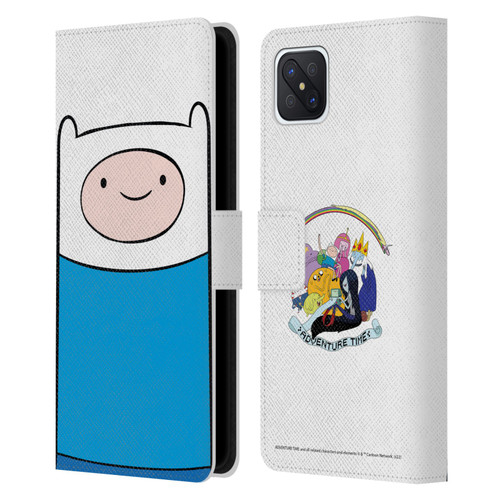 Adventure Time Graphics Finn The Human Leather Book Wallet Case Cover For OPPO Reno4 Z 5G