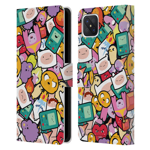 Adventure Time Graphics Pattern Leather Book Wallet Case Cover For OPPO Reno4 Z 5G