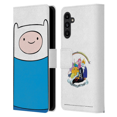Adventure Time Graphics Finn The Human Leather Book Wallet Case Cover For Samsung Galaxy A13 5G (2021)
