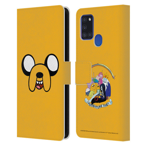 Adventure Time Graphics Jake The Dog Leather Book Wallet Case Cover For Samsung Galaxy A21s (2020)
