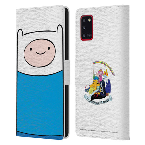 Adventure Time Graphics Finn The Human Leather Book Wallet Case Cover For Samsung Galaxy A31 (2020)