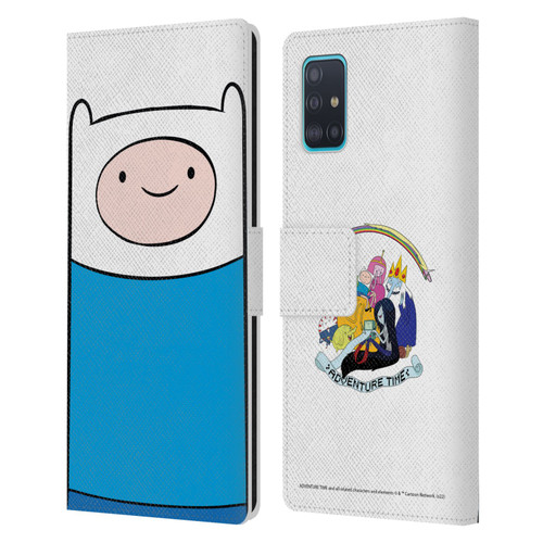 Adventure Time Graphics Finn The Human Leather Book Wallet Case Cover For Samsung Galaxy A51 (2019)