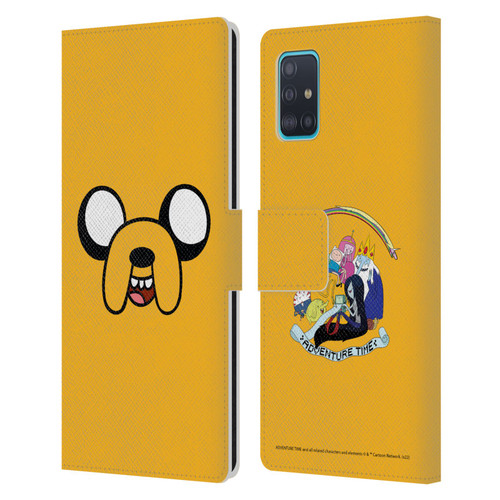 Adventure Time Graphics Jake The Dog Leather Book Wallet Case Cover For Samsung Galaxy A51 (2019)
