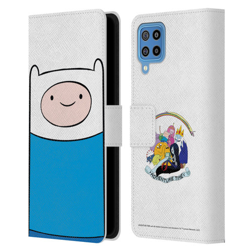 Adventure Time Graphics Finn The Human Leather Book Wallet Case Cover For Samsung Galaxy F22 (2021)