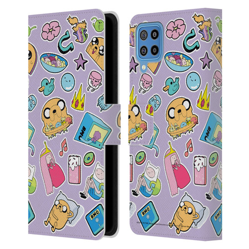 Adventure Time Graphics Icons Leather Book Wallet Case Cover For Samsung Galaxy F22 (2021)