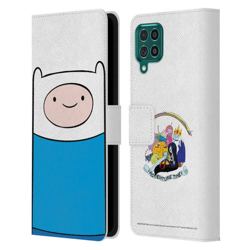 Adventure Time Graphics Finn The Human Leather Book Wallet Case Cover For Samsung Galaxy F62 (2021)