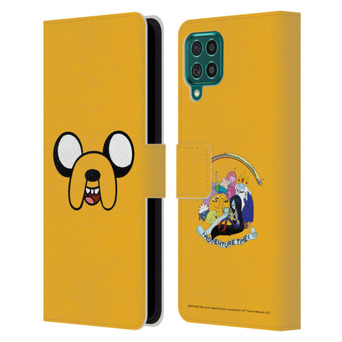 Adventure Time Graphics Jake The Dog Leather Book Wallet Case Cover For Samsung Galaxy F62 (2021)