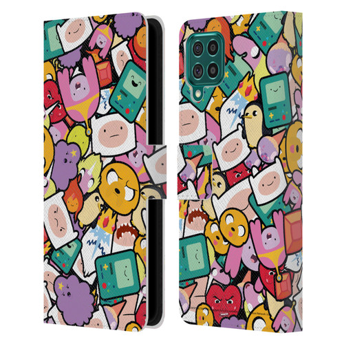 Adventure Time Graphics Pattern Leather Book Wallet Case Cover For Samsung Galaxy F62 (2021)