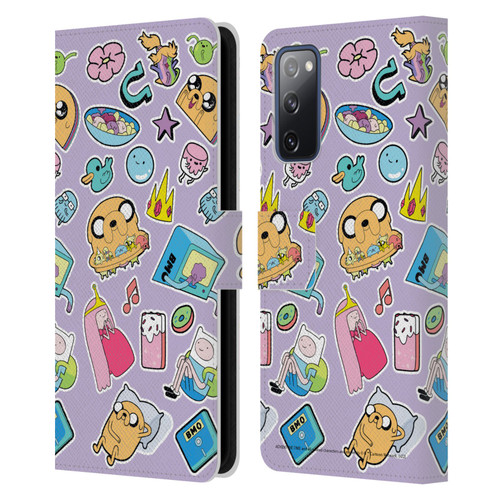 Adventure Time Graphics Icons Leather Book Wallet Case Cover For Samsung Galaxy S20 FE / 5G