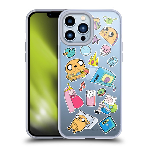 Adventure Time Graphics Icons Soft Gel Case for Apple iPhone 13 Pro Max & MagSafe