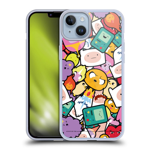 Adventure Time Graphics Pattern Soft Gel Case for Apple iPhone 14 Plus