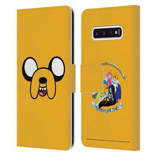 Adventure Time Graphics Jake The Dog Leather Book Wallet Case Cover For Samsung Galaxy S10