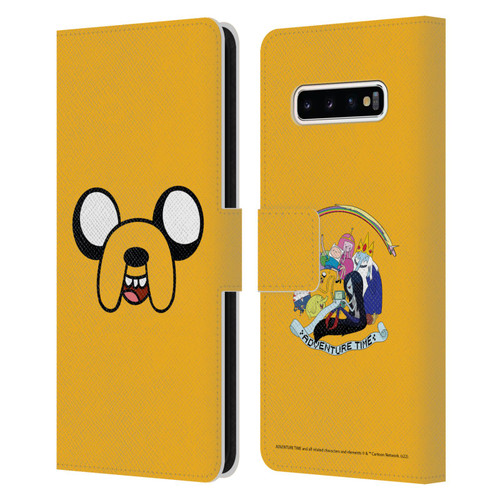 Adventure Time Graphics Jake The Dog Leather Book Wallet Case Cover For Samsung Galaxy S10+ / S10 Plus