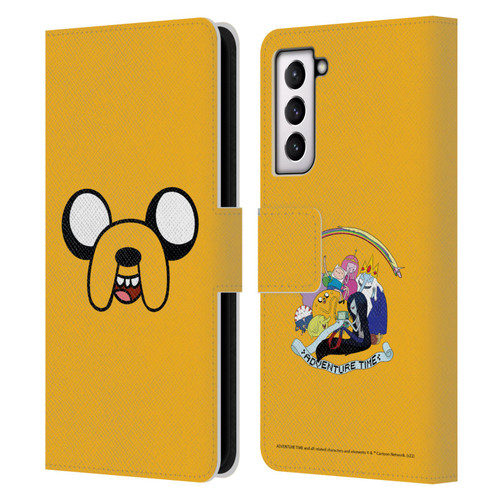 Adventure Time Graphics Jake The Dog Leather Book Wallet Case Cover For Samsung Galaxy S21 5G