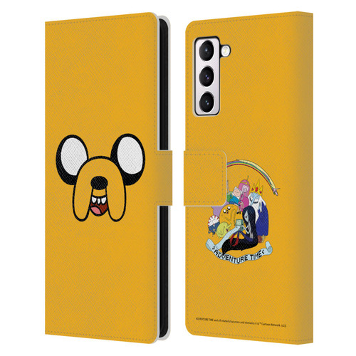 Adventure Time Graphics Jake The Dog Leather Book Wallet Case Cover For Samsung Galaxy S21+ 5G